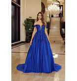 Off the shoulder sequin lace ballgown corset back H126881