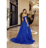 Off the shoulder sequin lace ballgown corset back H126881