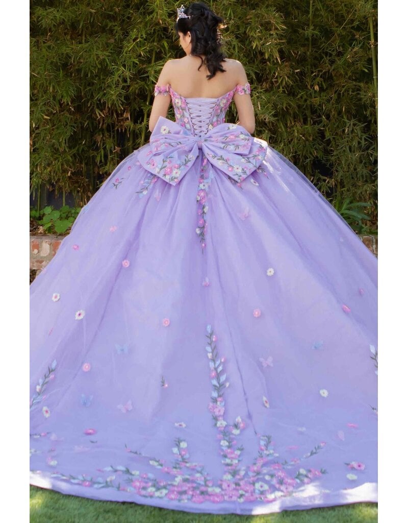 Off the shoulder floral embroidered ballgown 822660J
