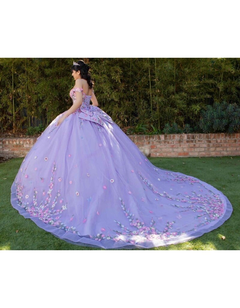 Off the shoulder floral embroidered ballgown 822660J