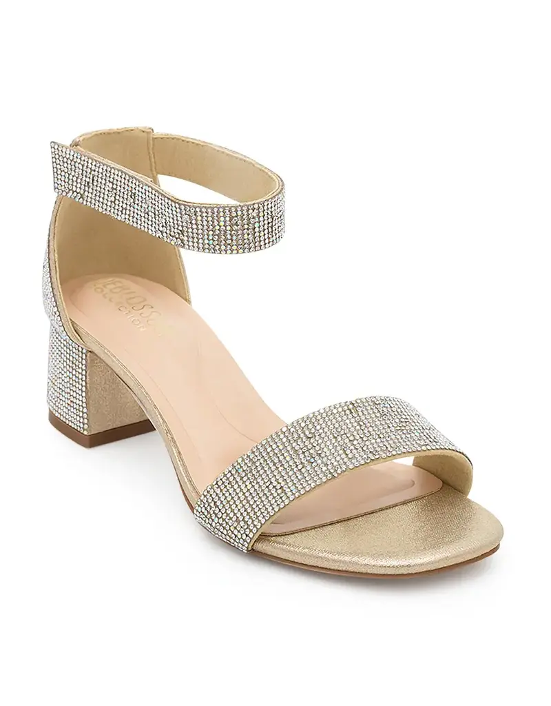 Rhinestone velcro ankle block heel JOHN-2