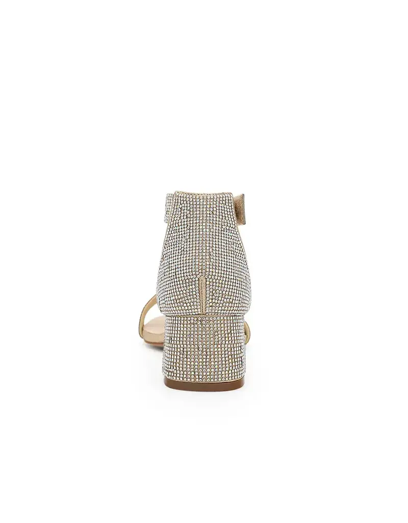 Rhinestone velcro ankle block heel JOHN-2
