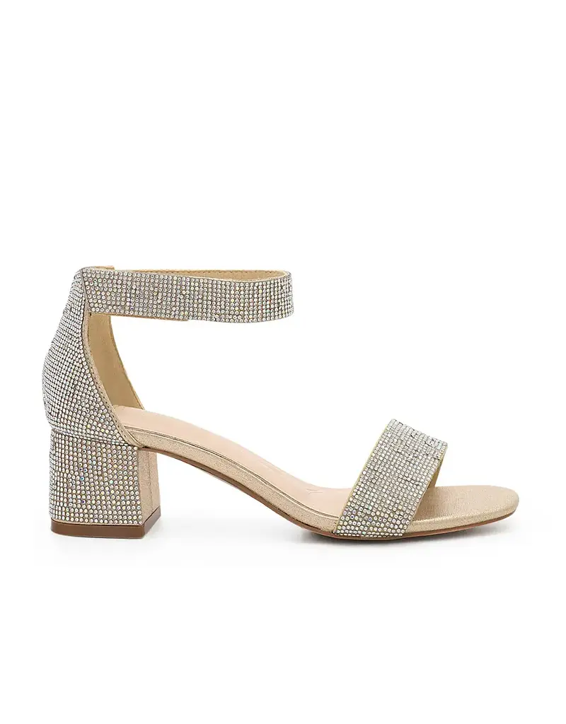 Rhinestone velcro ankle block heel JOHN-2