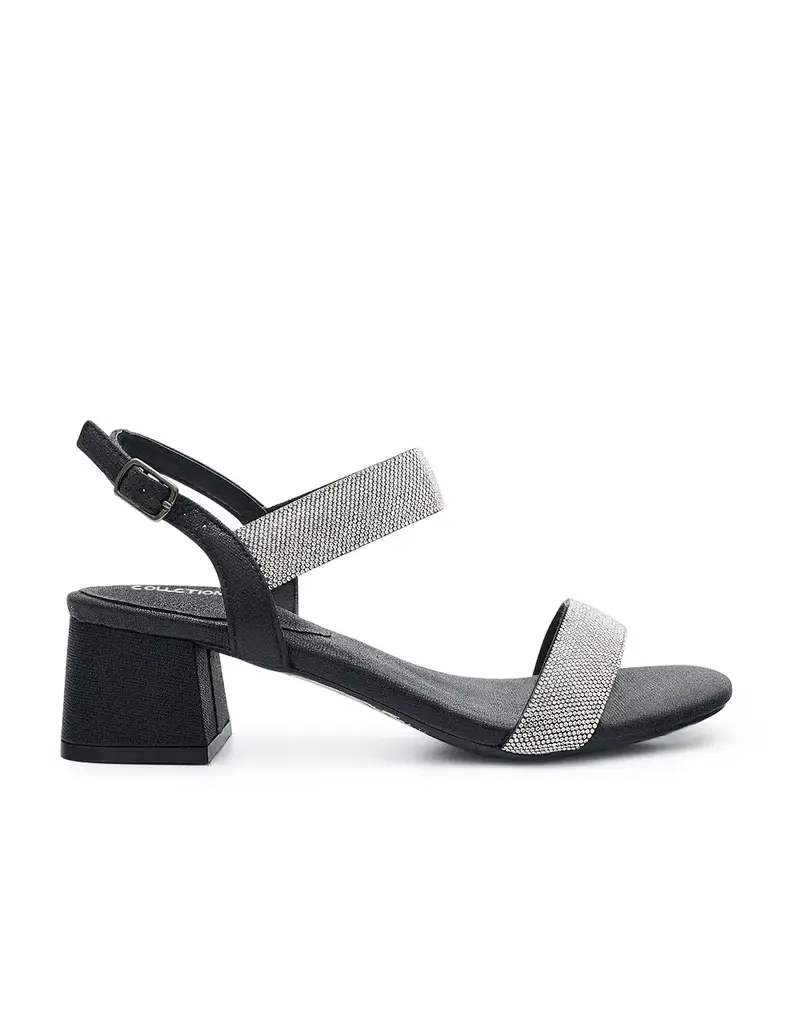 Low Block heel rhinestone toe/ankle strap GRACE-31