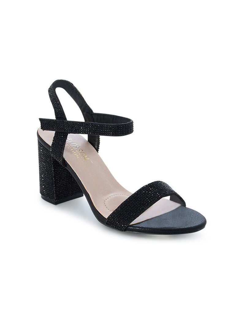 Full Rhinestone Ankle Strap 3.2" Block Heel ANNA-12