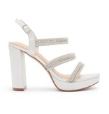 Platform chunk heel  triple rhinestone strap JANE-55