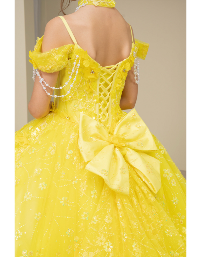 FLORAL APPLIQUE BALLGOWN 8415