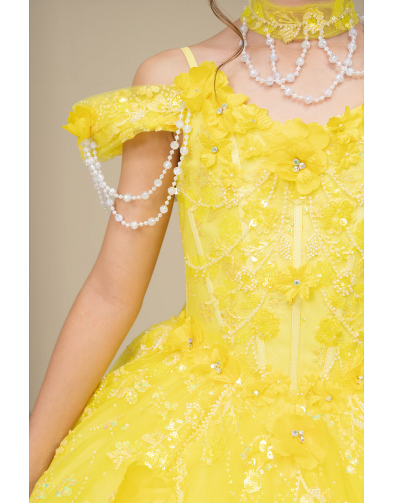 FLORAL APPLIQUE BALLGOWN 8415