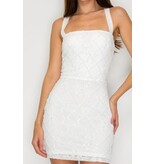 LOVESOME Lace up Tank beaded bow fitted short gown CD55647
