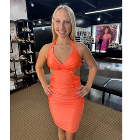 JESSICA ANGEL Cutout jersey fitted dress w/ lace up 2765