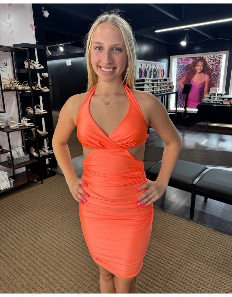 JESSICA ANGEL Cutout jersey fitted dress w/ lace up 2765
