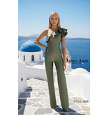JESSICA ANGEL Ruffle one shoulder jersey jumpsuit 2806