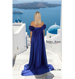 JESSICA ANGEL Strapless jumpsuit w/ rose shoulder cape 2788