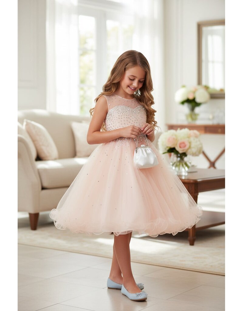 JR. MISS HIGH NECK, BEADED SHORT 5029