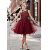 Ruffle tulle skirt with lace halter bodice 5065