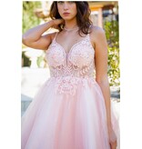 Lace tulle short dress w/ rhinestone top 5112J