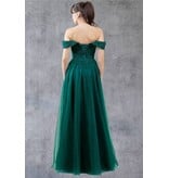 Off-shoulder embroidered a-line gown 8152J