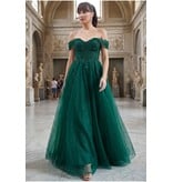 Off-shoulder embroidered a-line gown 8152J