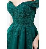 Off-shoulder embroidered a-line gown 8152J