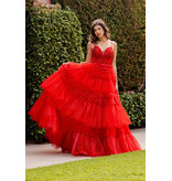 A-line ruffle tulle gown 8163J