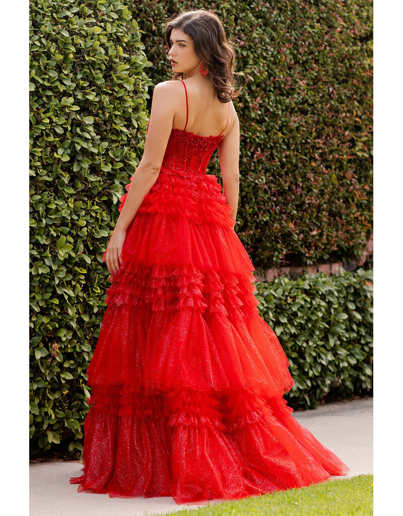 A-line ruffle tulle gown 8163J