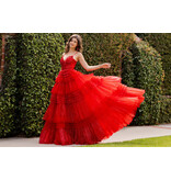 A-line ruffle tulle gown 8163J