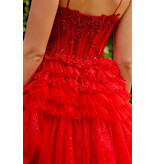 A-line ruffle tulle gown 8163J