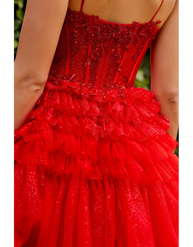 A-line ruffle tulle gown 8163J