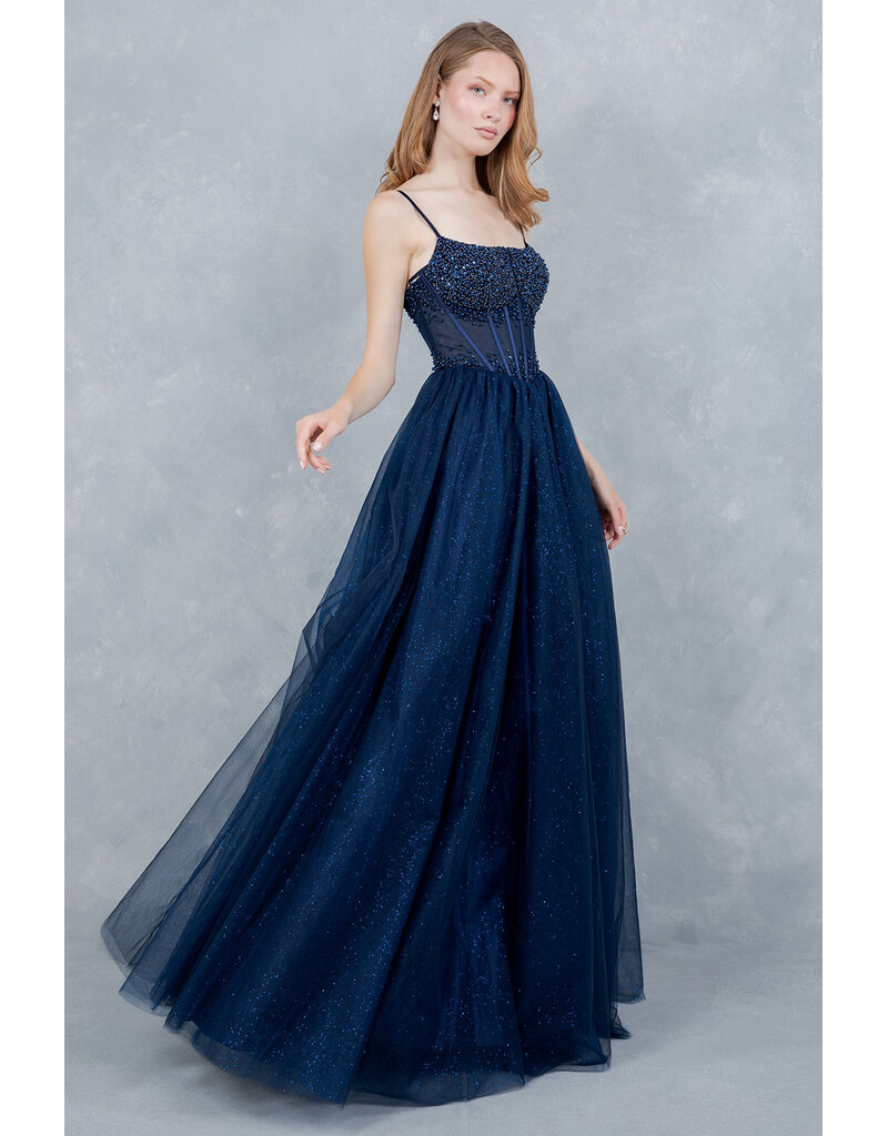 Elegant corset tulle a-line gown 8459J