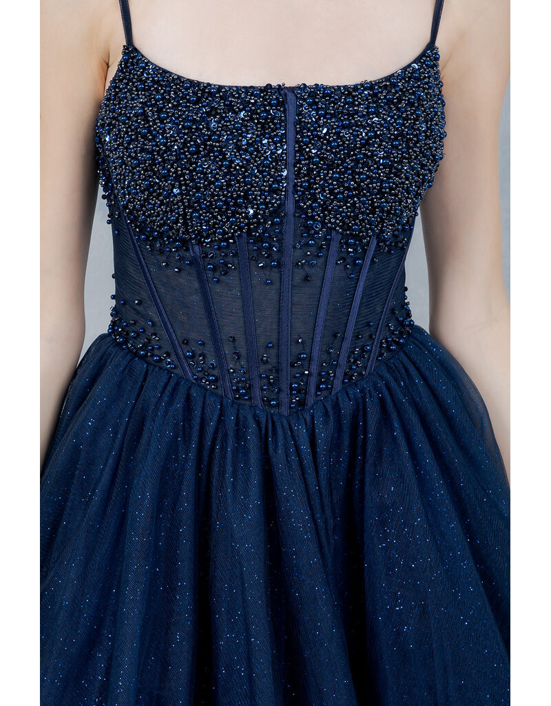 Elegant corset tulle a-line gown 8459J