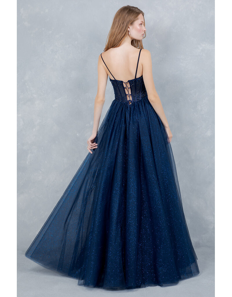 Elegant corset tulle a-line gown 8459J