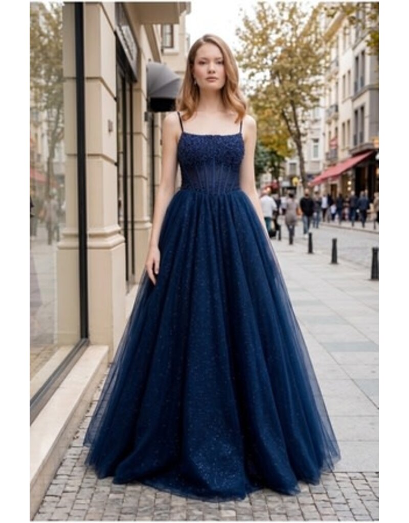 Elegant corset tulle a-line gown 8459J