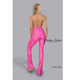 JESSICA ANGEL Stretch sequin jumpsuit w/ halter neck 2665