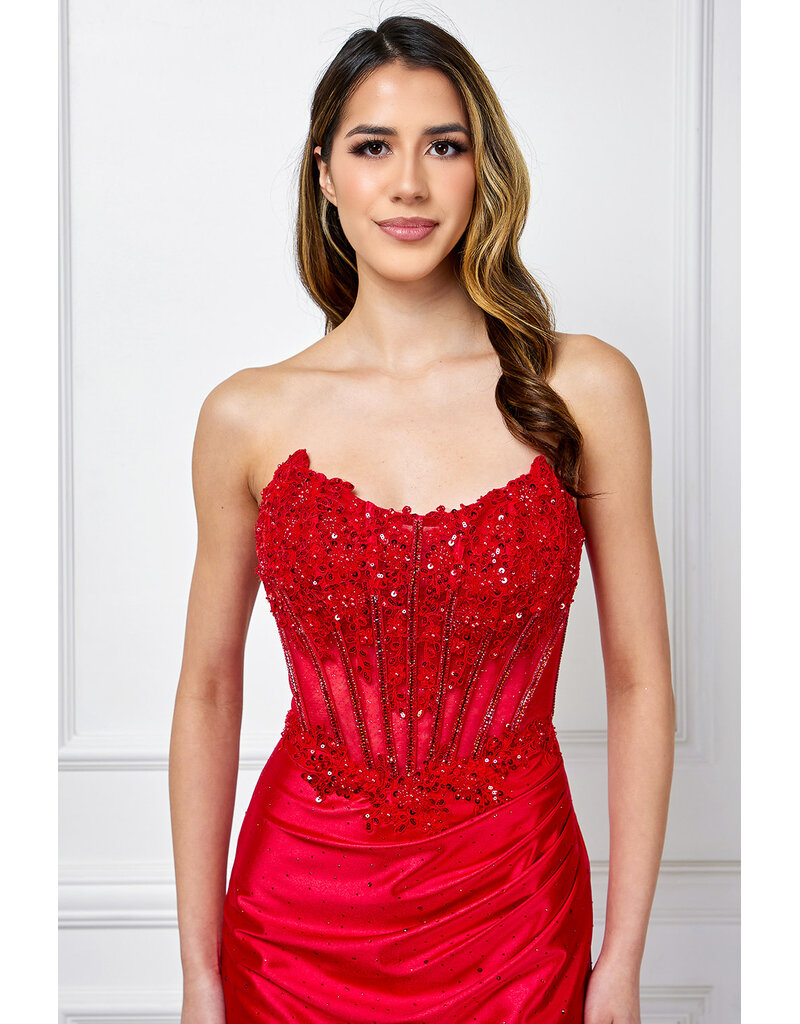 AMELIA COUTURE FITTED, LACE UP, BEADED CORSET 902562S