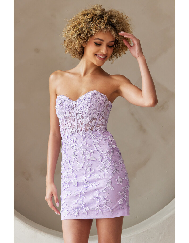 AMELIA COUTURE Strapless lace fitted dress 702653S