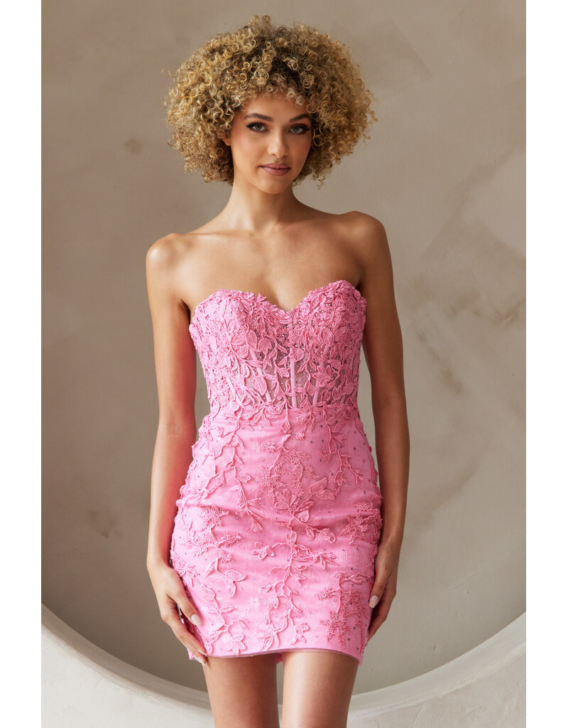 AMELIA COUTURE Strapless lace fitted dress 702653S