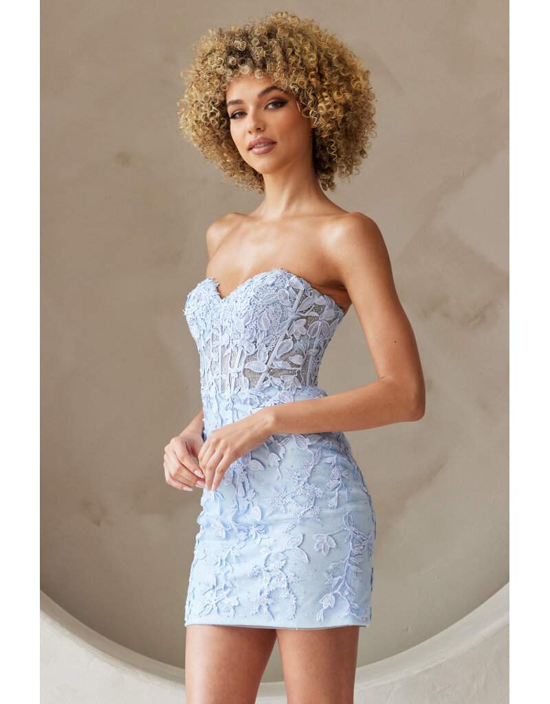 AMELIA COUTURE Strapless lace fitted dress 702653S