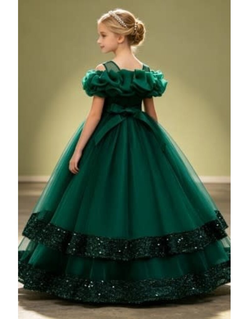 PrimaVibe Sequined Tulle Long Dress 612608