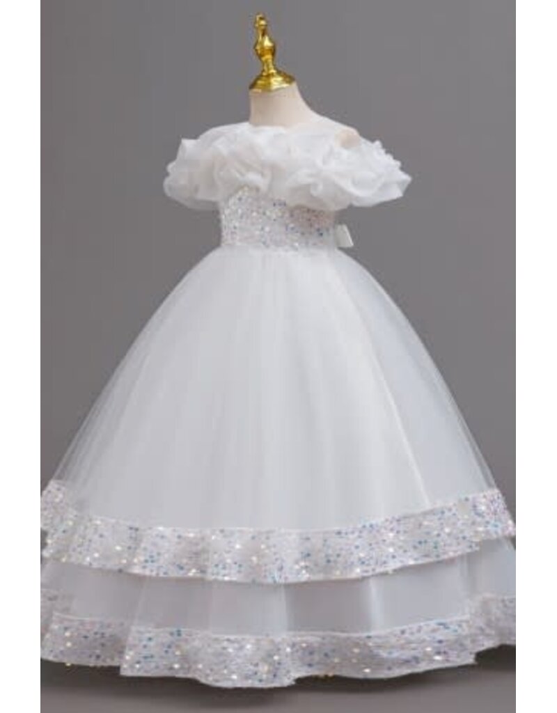 PrimaVibe Sequined Tulle Long Dress 612608