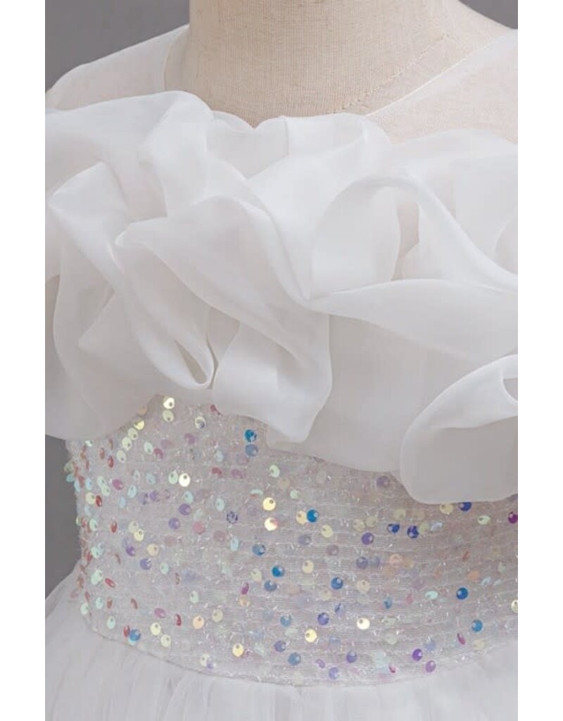 PrimaVibe Sequined Tulle Long Dress 612608