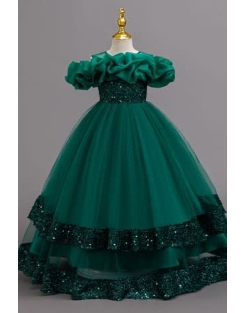 PrimaVibe Sequined Tulle Long Dress 612608