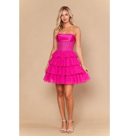 Chiffon ruffle rhinestone dress 2626244