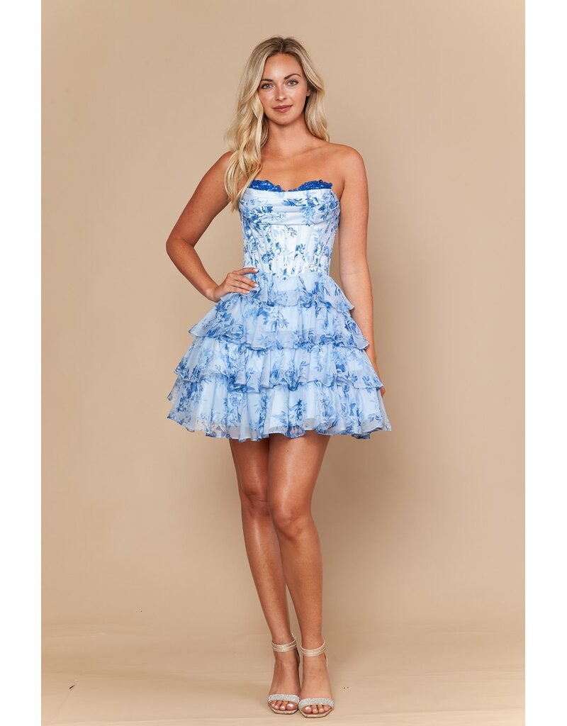 Chiffon print ruffle dress 2626250