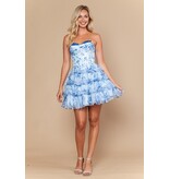 Chiffon print ruffle dress 2626250