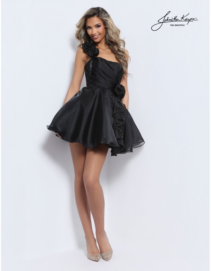 One shoulder fit & flare short dress 322667S