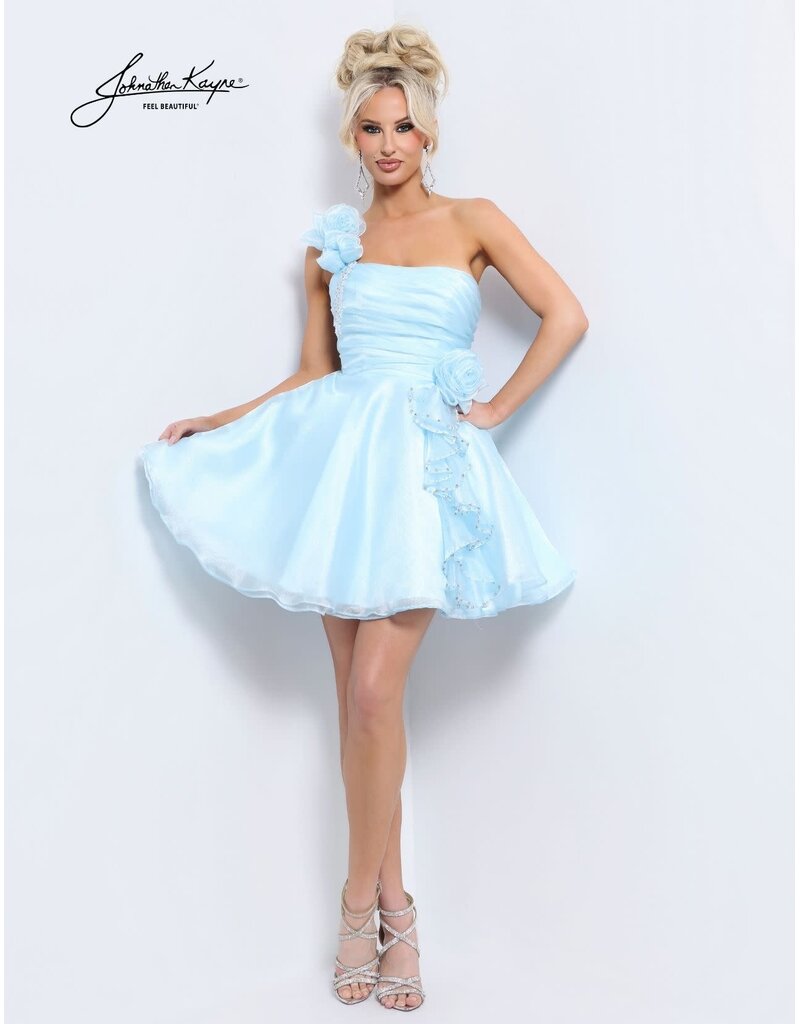 One shoulder fit & flare short dress 322667S