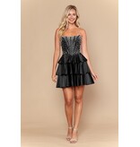 Pearl beaded ruffle short dress 2626190