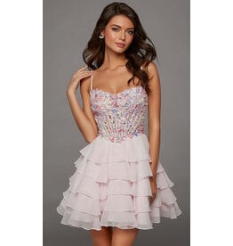 BEADED TOP, MULTI RUFFLE SKRT 30121