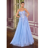 Ladivine Strapless beaded corset bodice tulle ballgown C12674