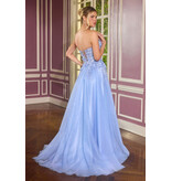 Ladivine Strapless beaded corset bodice tulle ballgown C12674